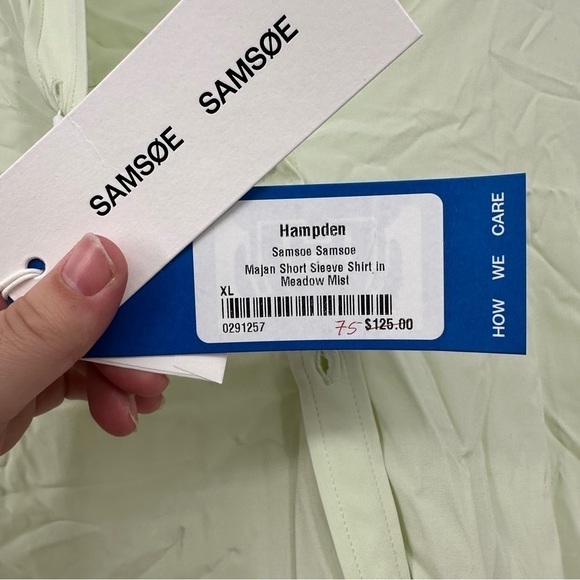 NEW Samson Samsoe Majan Short Sleeve Hampden Majan Shirt in Meadow Mist - Picture 6 of 6